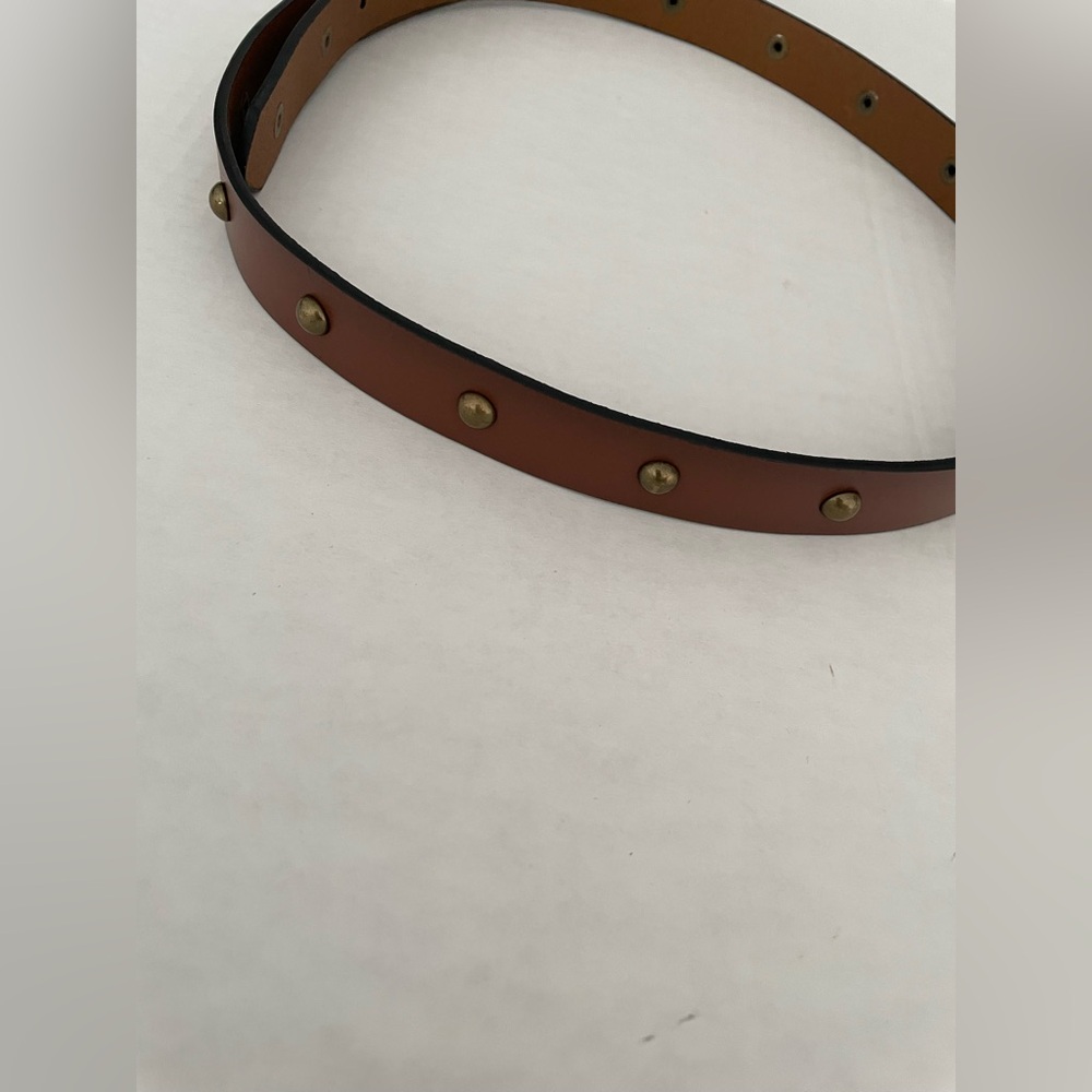 Lucky Brand Brown Leather Belt with Gold Tone Buckle - Picture 3 of 8